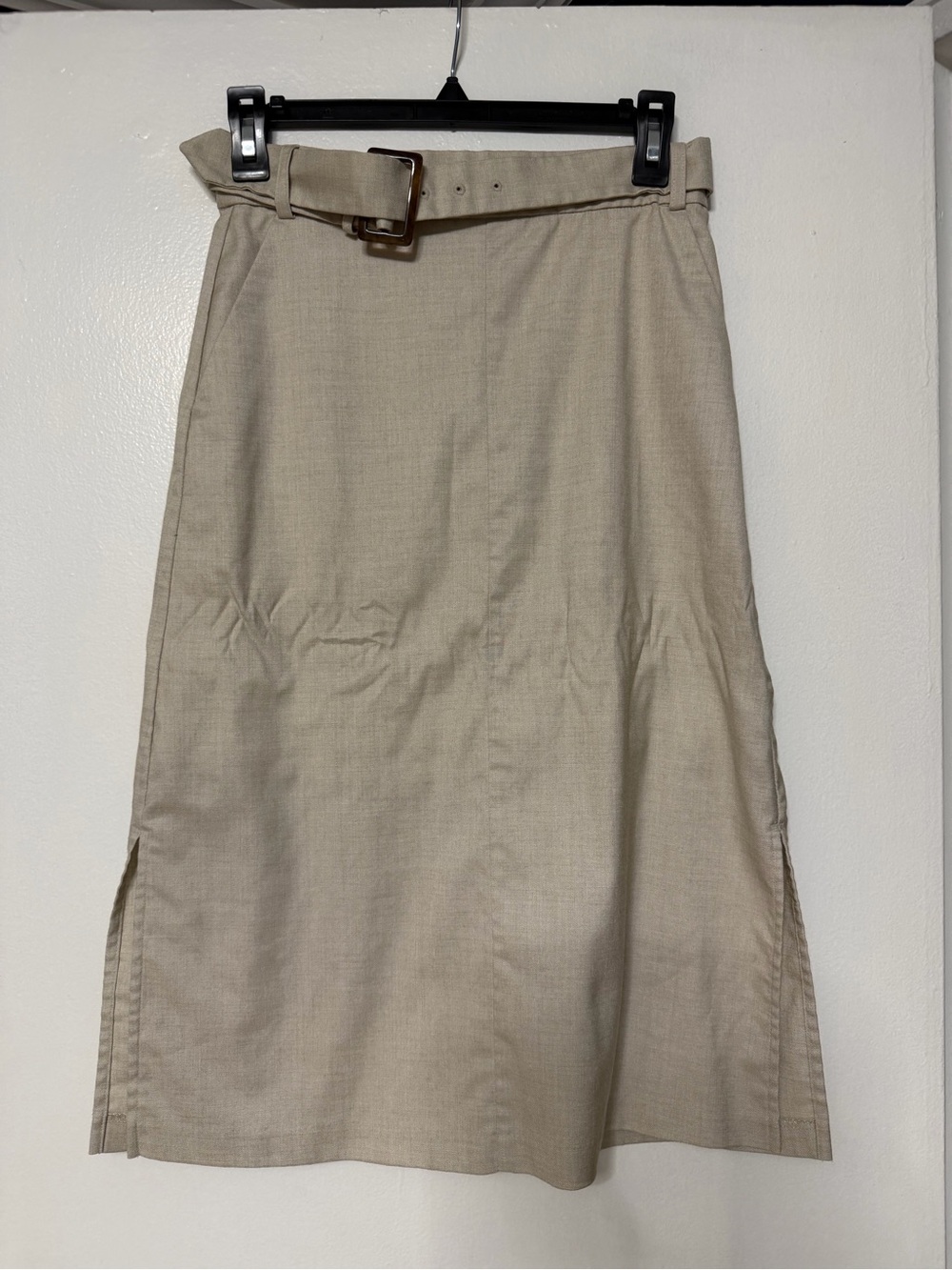 Banana Republic Neutral Beige Belted Midi Skirt